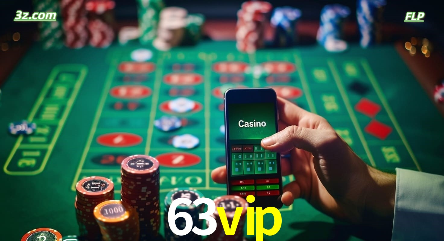 Cassino online móvel 63vip com apostas em roleta e fichas de pôquer